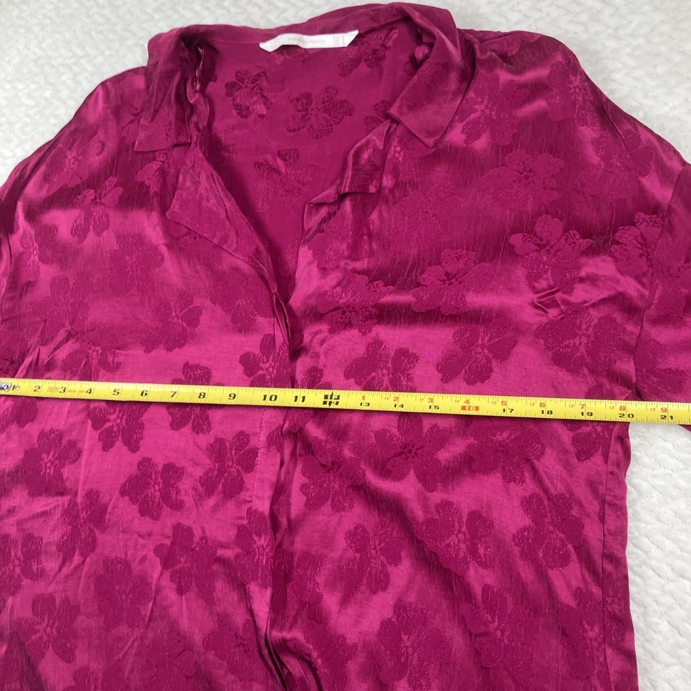 Zara Trafaluc Collection Blouse Womens Small Magenta Casual Business Button Up - Picture 11 of 13